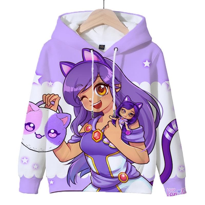 3D Game Aphmau Print Hoodie Kids Hooded Sweatshirts Cartoon Anime Hoodies Spring Fall Children Clothing Harajuku Hooded Pullvers 100CM
