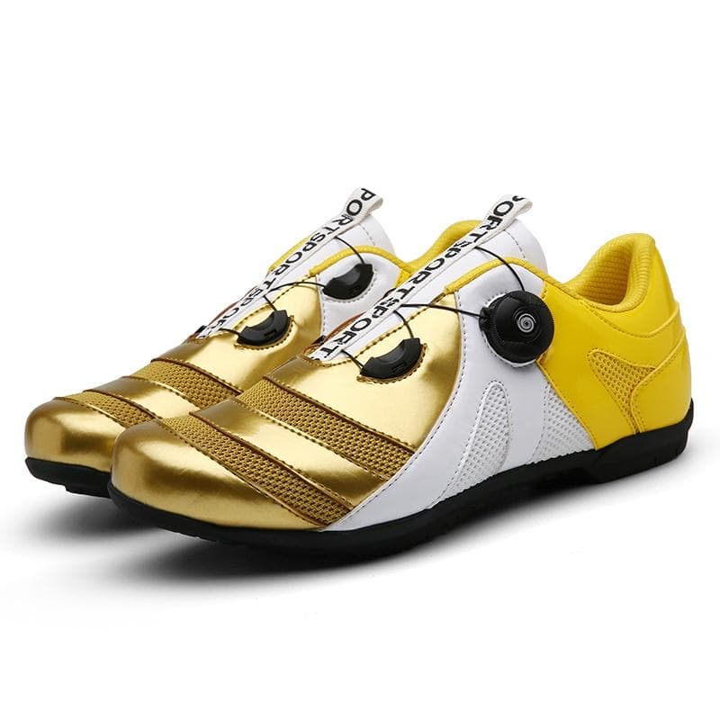 Cycling Shoes Lockless Cycling Shoes Men's and Women's Cycling Hard Soled Mountain Power Cycling Shoes 43 yellow