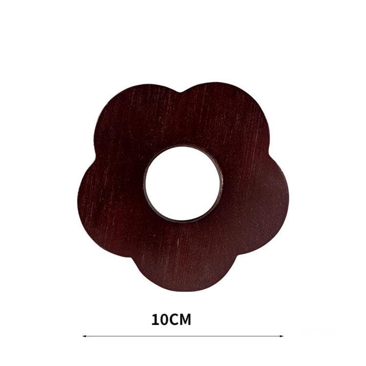 1PCS Wooden Flower Coaster Antiskid Heat-resistant Drink Holder Coffee Cup Mat Table Protector Natural Round Wood Kitchen Decor