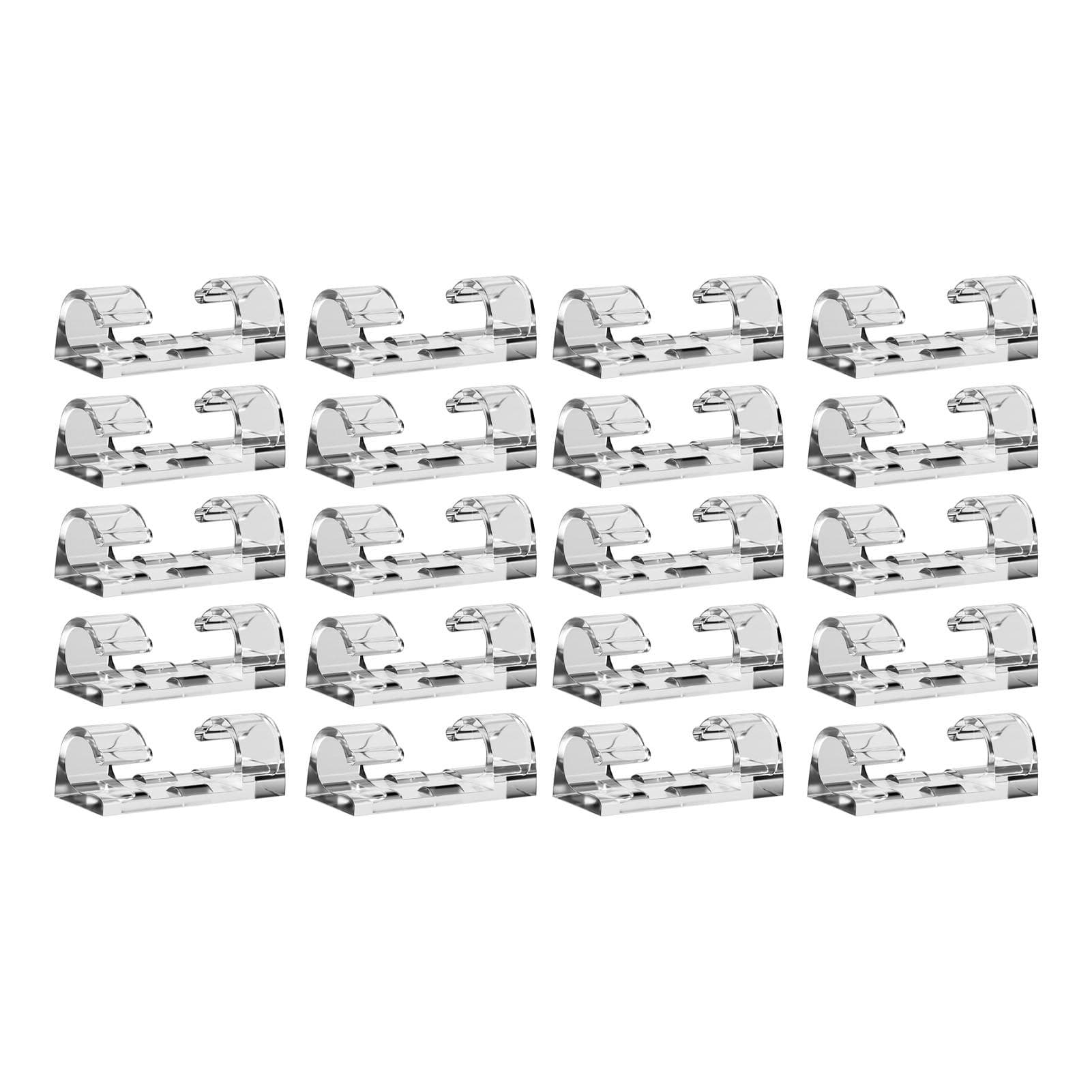 20PCS Cable Clips Self Adhesive Neat Management Wire Holder for Walls Desktops Under Tables
