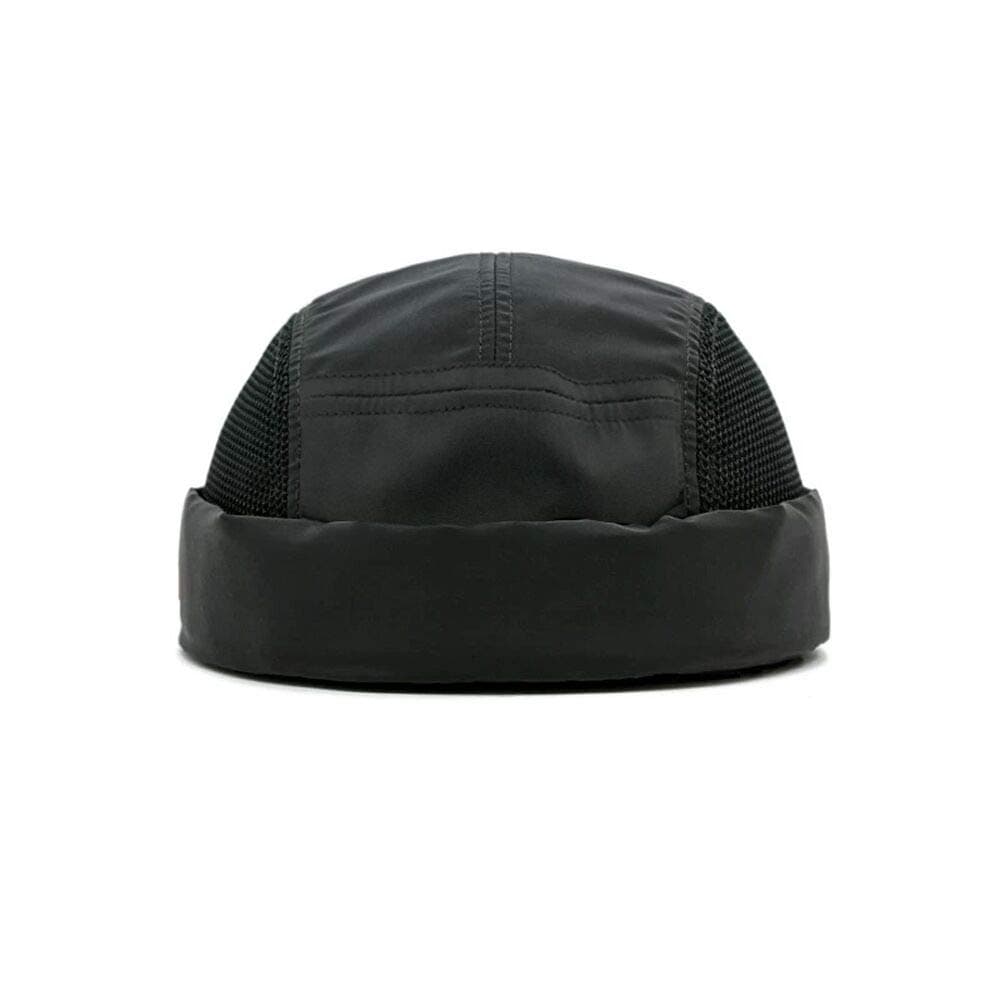 Mesh Roll Fisherman Sag Round Slimming Watch Solid Summer Refreshing Fashionable Hat for Stylish Hat Men's Cap, Cap, No-Brim Cap, Cap, Cap, Cap, Cap, black