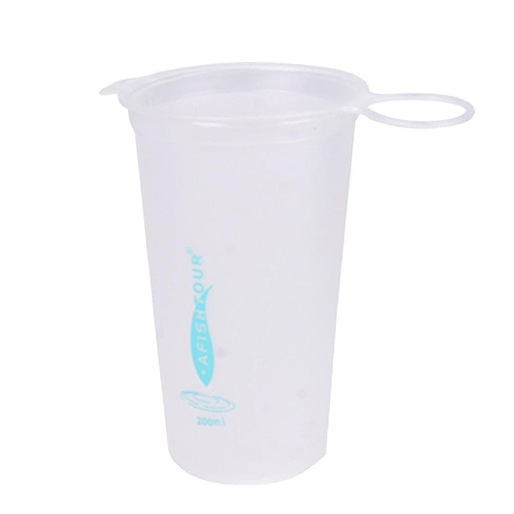 TPU Soft Cups Collapsible Sports Water Bottle Outdoor Foldable Water Cup Running Cycling Hiking white