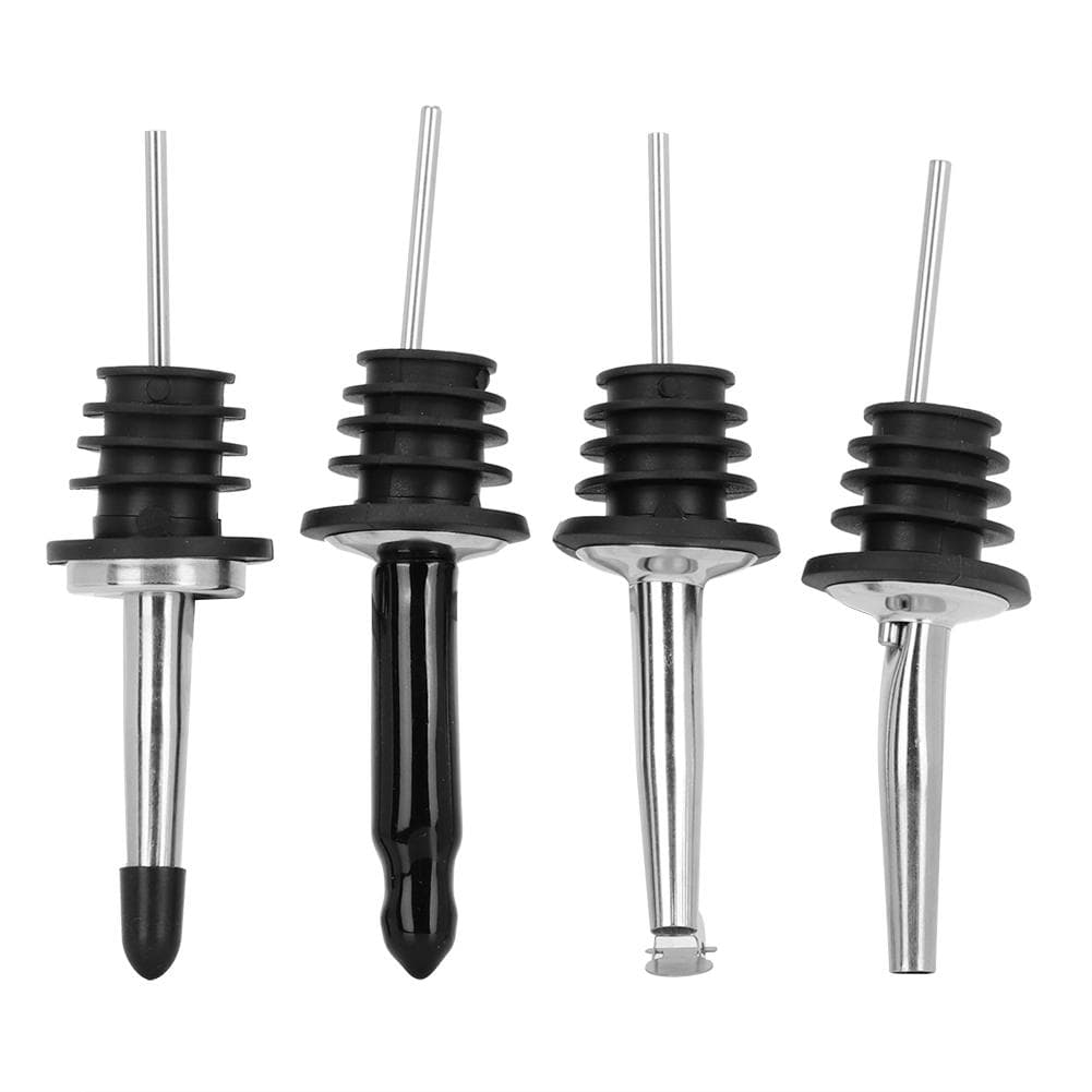 4Pcs 304 Stainless Steel Wine Liquid Pourer Wine Pour Spout Set Bar Supplies