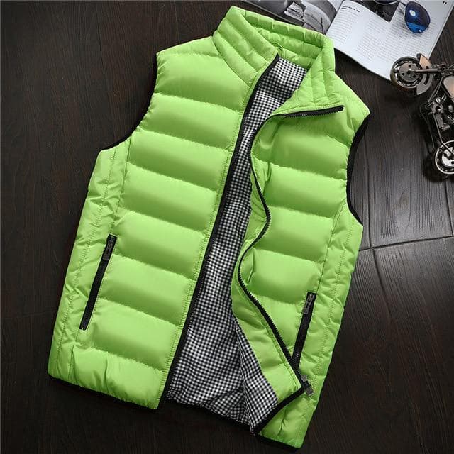Spring Autumn Men Stylish Vest Mens Plus Size 5xl Sleeveless Jacket Men Winter Waistcoat Men 'S Vest Casual Coats XXXL green