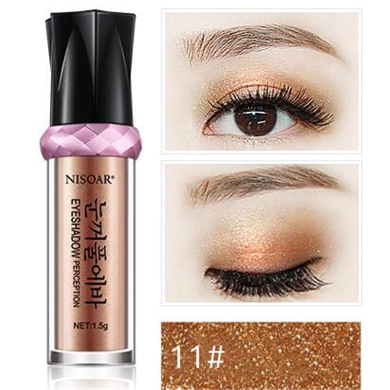 Shiny Long Lasting Shimmer Glitter Pigment Powder Nude Mineral Eye Shadow Highlight Roll-on Women Cosmetic Tool 11