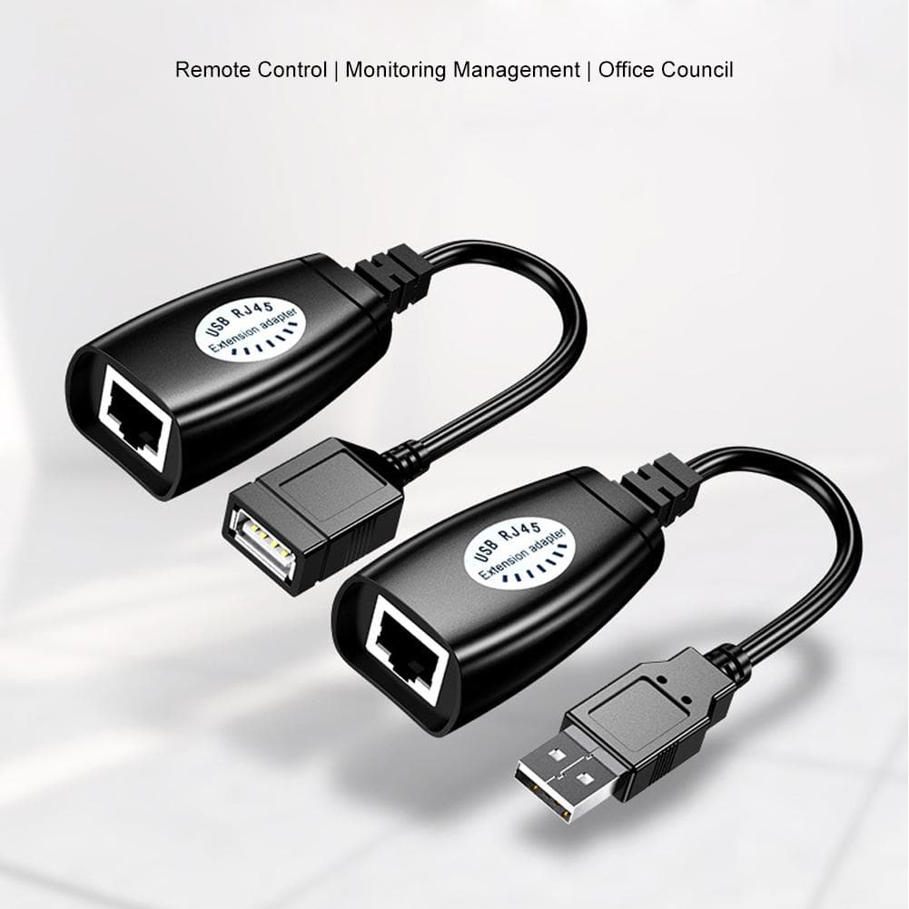 USB Rj45 Network Ethernet Lan Cable Extender Professional Portable 50m Signal Amplifier black