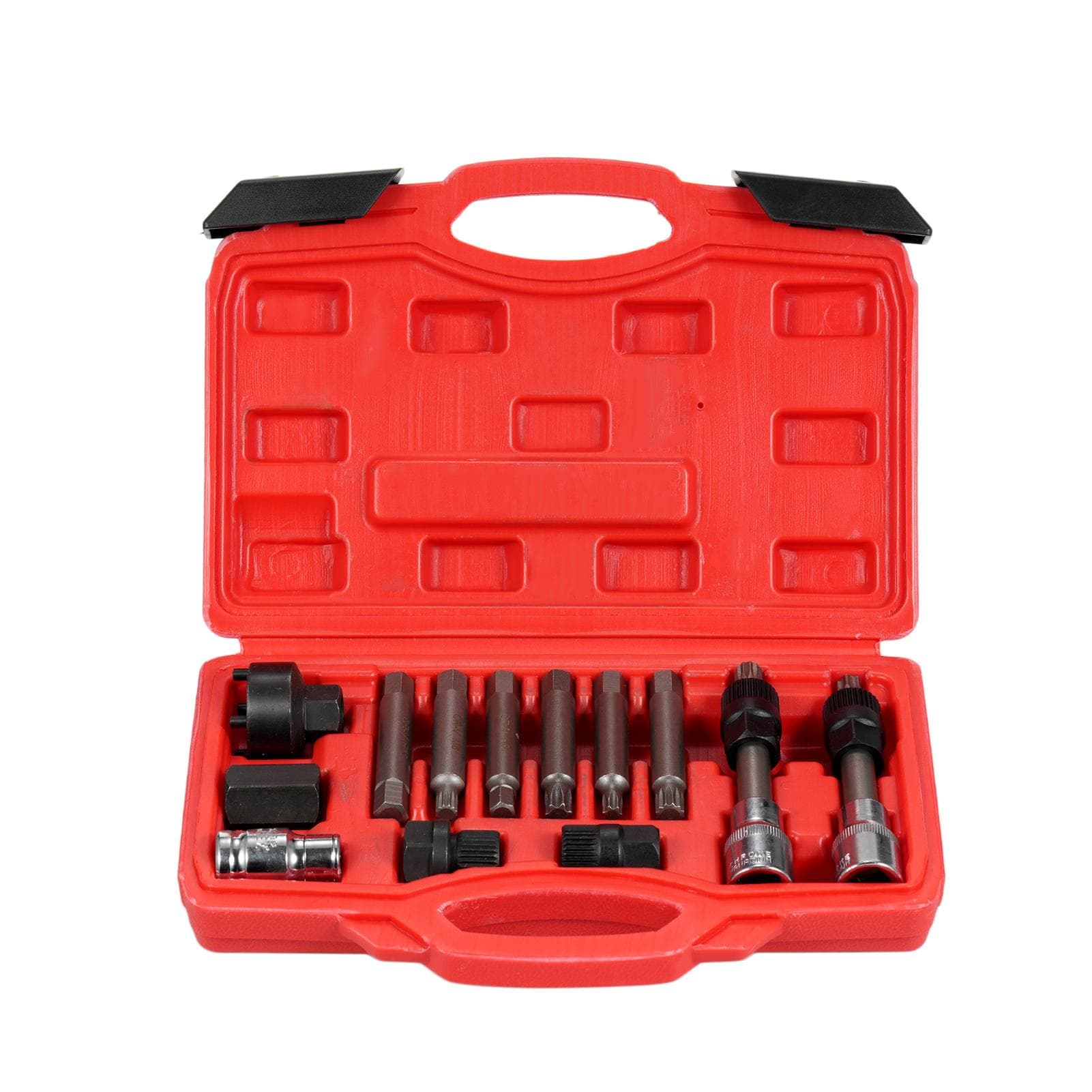 13 Pcs Alternator Pulley Tool Kit, Alternator Freewheel Pulley Puller Removal Engine Auto Tool Set grey