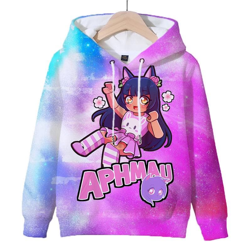 3D Game Aphmau Print Hoodie Kids Hooded Sweatshirts Cartoon Anime Hoodies Spring Fall Children Clothing Harajuku Hooded Pullvers 150CM