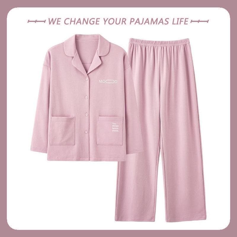 Women's 100% Cotton Pajamas: Thin, Loose, Long-Sleeved for Spring, Summer & Autumn - Wear Indoors or Out XXXXL