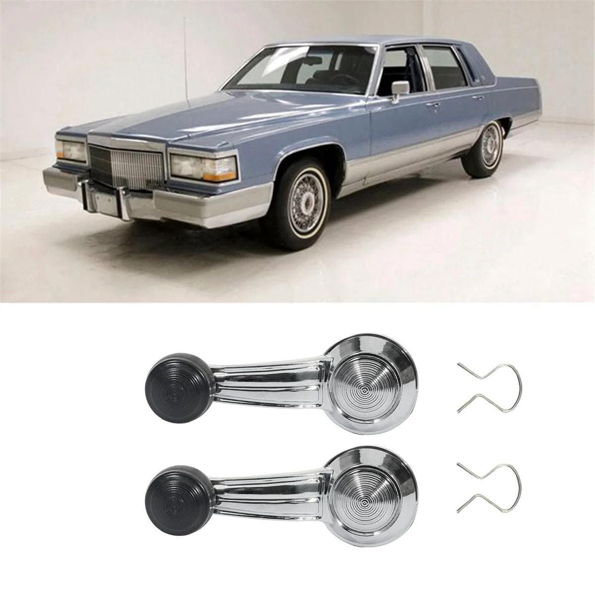 2Pcs Chrome Window Crank Handle For Buick Chevy GMC Olds Pontiac Cadillac 20348200