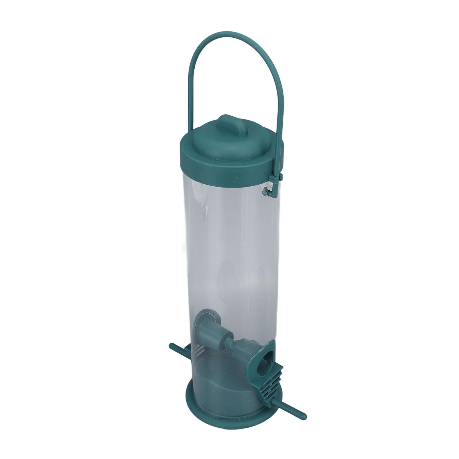 Bird Feeder Tube Hanging with 2 Ports Plastic Transparent Finch Feeder for Patio Garden Outdoor