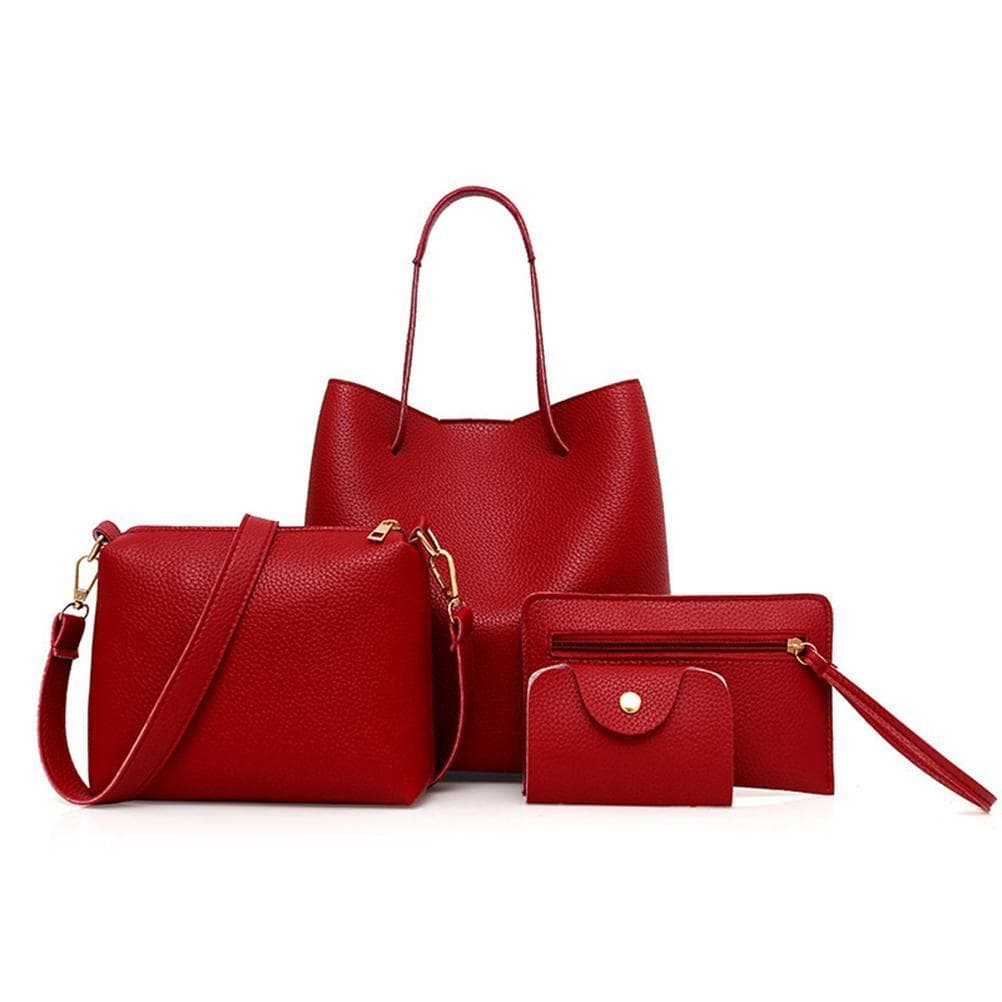 Fashionable Tote Bag Set Women s PU Leather Handbags and Shoulder Bag and Purse and Card Holder Set
