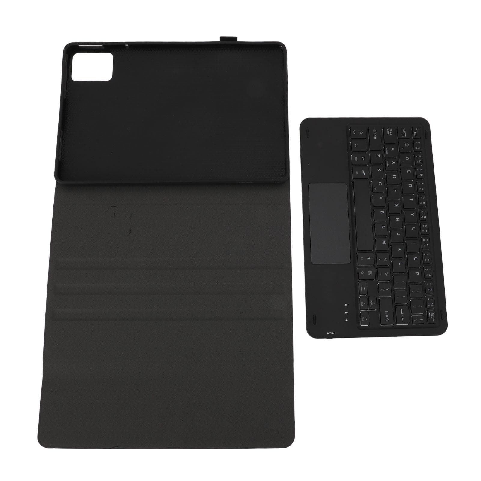 Touchpad Case with 7 Colour Backlighting Magnetically Detachable Keyboard Pen Holder Keyboard Case black