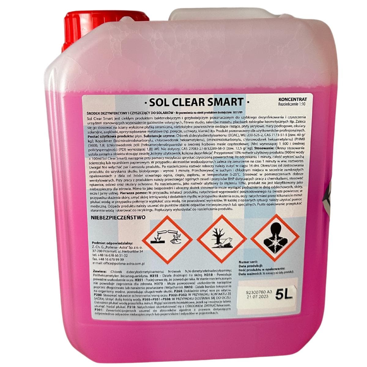SOL CLEAR SMART 5L SOLARIUM DISINFECTION Fluid concentration