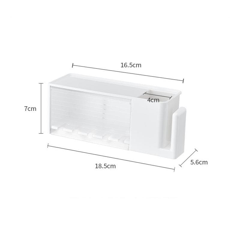 Bathroom Shelves Wall Mount Toothbrush Toothpaste Holder Suction Cup Storage Rack Toiletries Organizer Accessories white