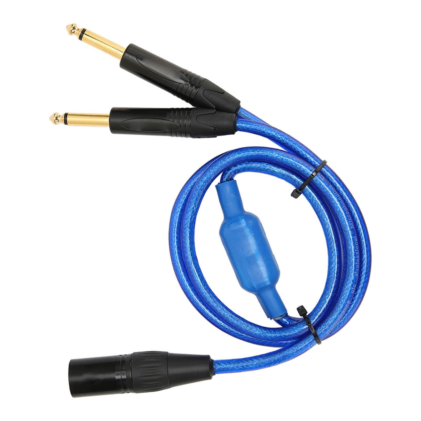 XLR to Dual 6.35mm Cable Professional XLR Male to Dual 14 Inch Y Splitter Adapter for Mixers