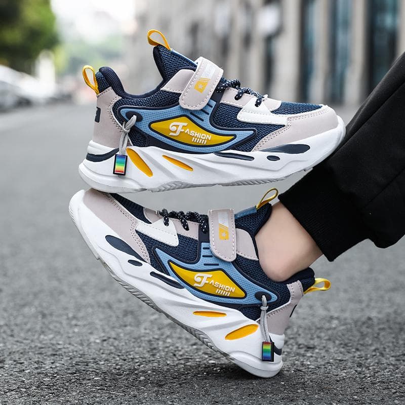 Children Sneakers for Boys Mesh Breathable Running Sports Shoes Kids Girls Flat Casual Shoes Optional Leather Big Size 40 34