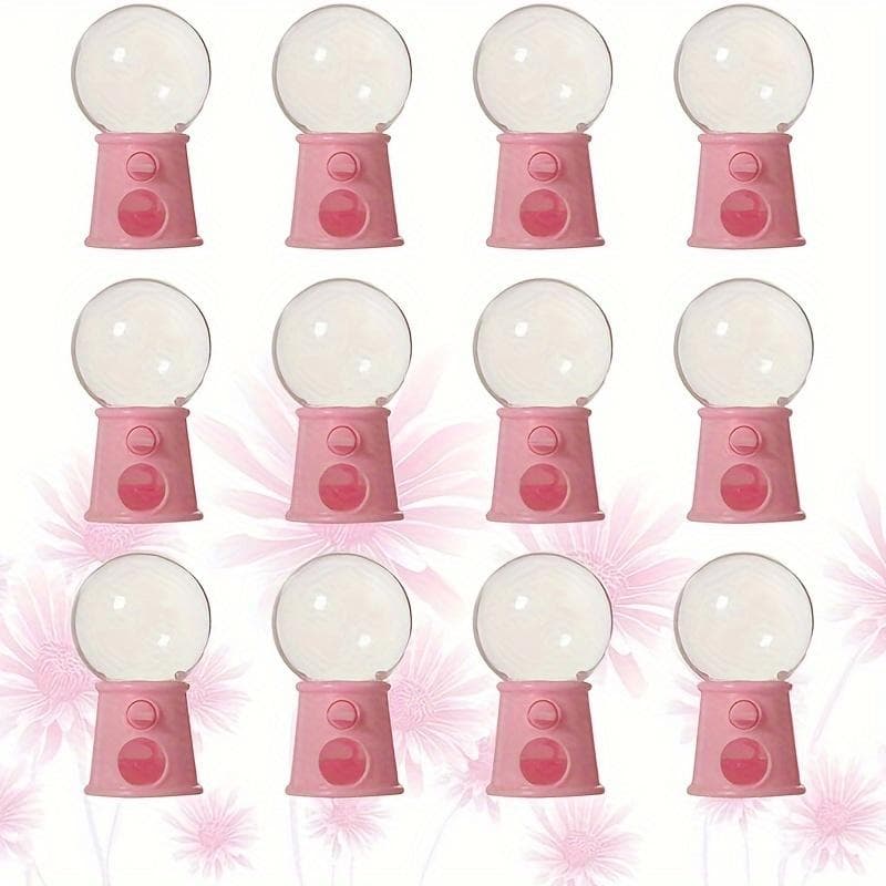 12 Pieces Small Light Bulb Candy Dispenser, Cute Twister Mini Wedding Candy Box, Party Hospitality Container, Dessert Table Table Decoration pink