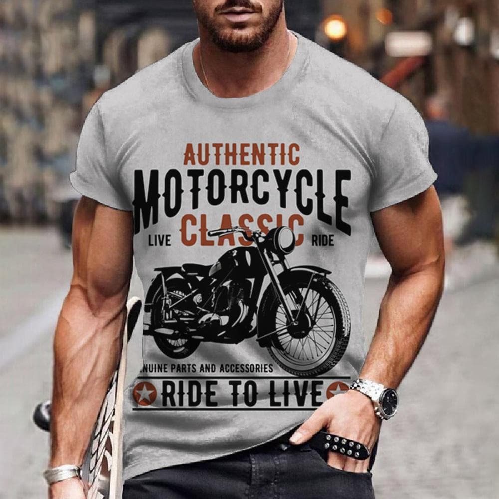 Vintage Unisex's T-shirts 3d Motorcycle Printed T Shirts Motor Vehicle Graphic Tees Summer Casual Streetwear Oversized Unisex Clothing XL