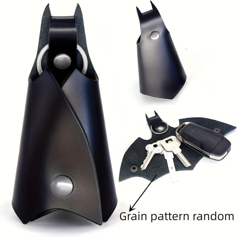 Cool Bat-shaped Car Key Box for Men and Women, Unique Key Case with Creative Universal Keychain Pendant for Car Gift black