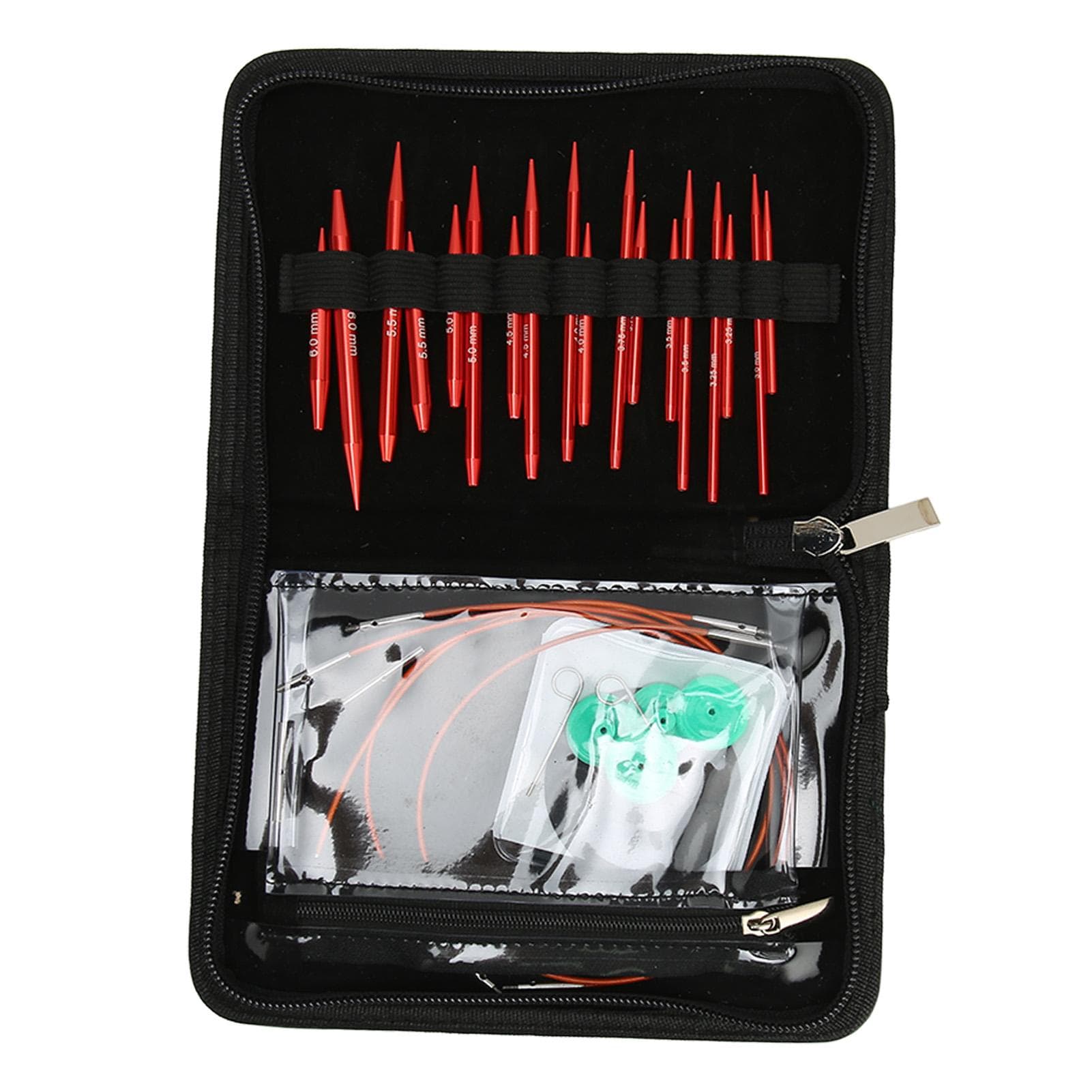 Circular Needle Printed Size Interchangeable Design Aluminum Stainless Steel PU Detachable Knitting