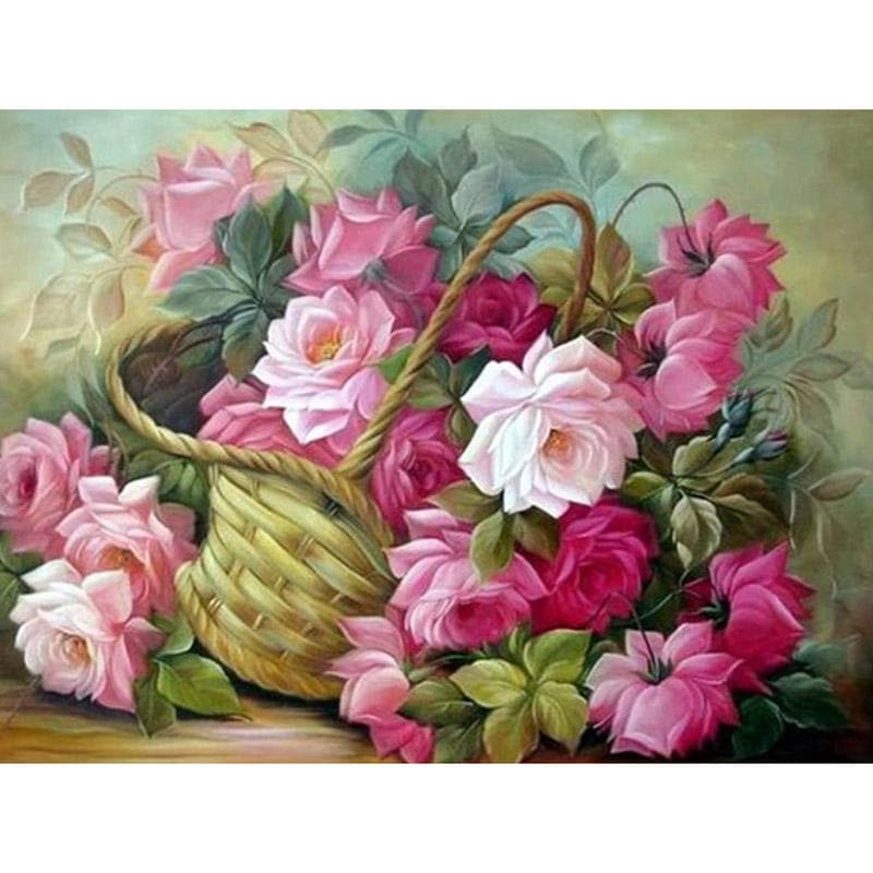 Diamond Painting Flowers Peony Cross Stitch Crystal Needlework Embroidery Full Round Diamond Decor 20X30CM