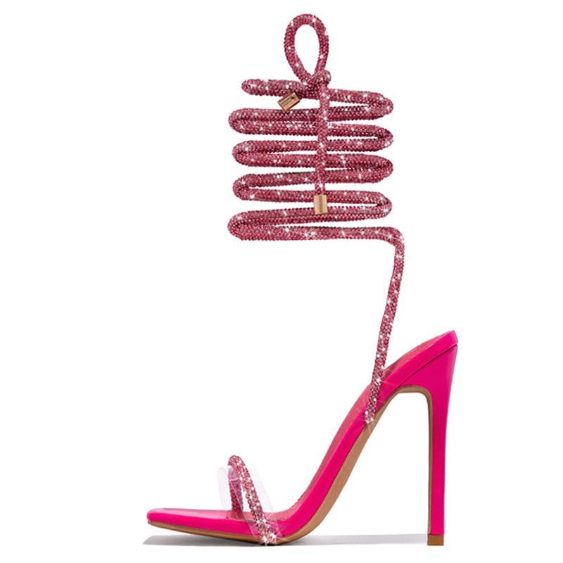 Liyke Sexy Gold Crystal Ankle Cross Strap Sandals Women Summer Party Wedding Banquet Shoes Fashion Open Toe Club Stripper Heels 35