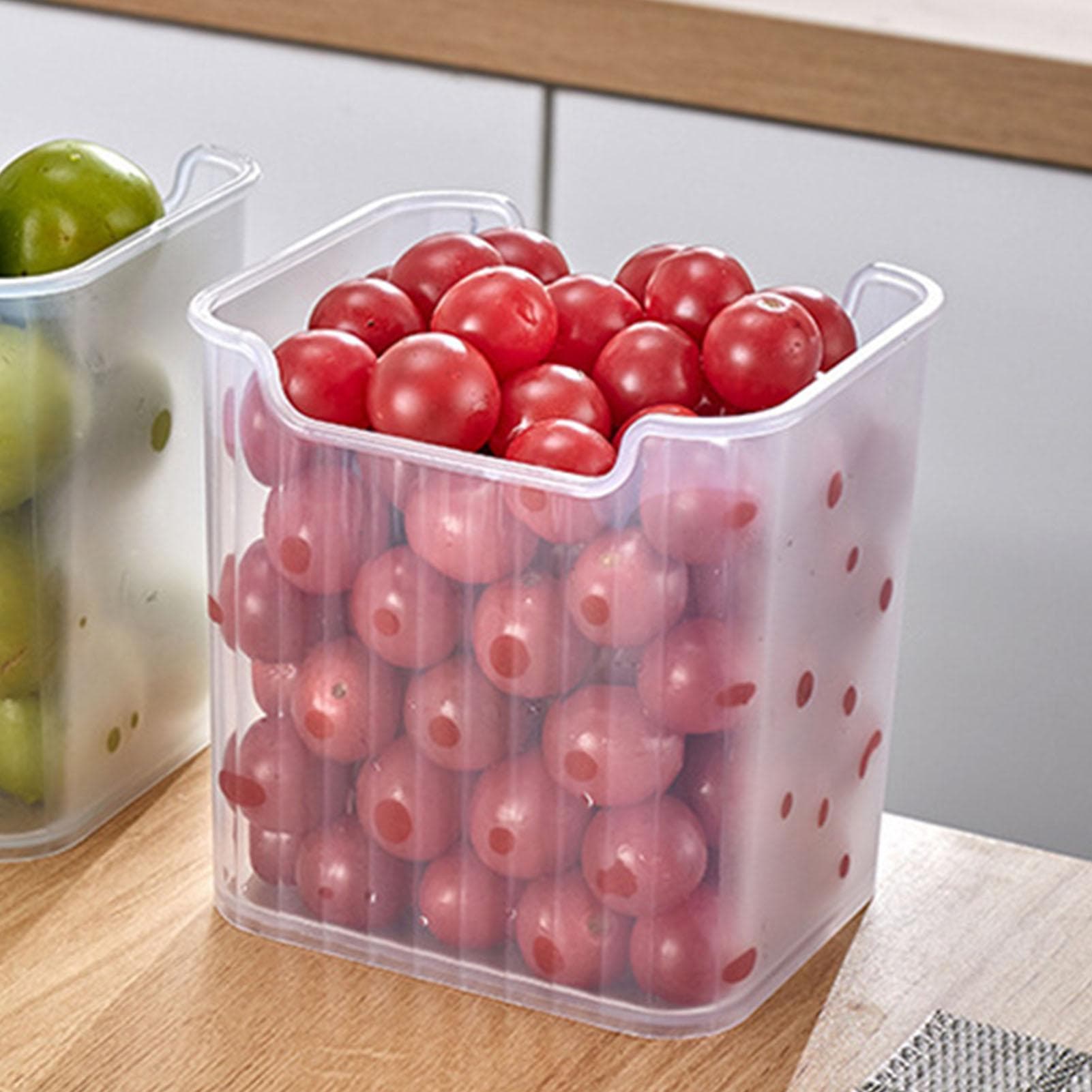 Refrigerator Door Storage Box Fridge Side Door Organizer Transparent Food Container for Vegetable