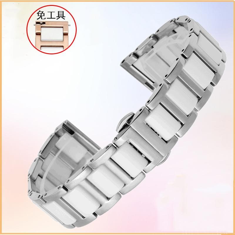 Ceramic Bracelet in stainless steel watchband  12 13 14 15 16 17 18 20 22mm watch strap women man fashion wristwatches band 17mm