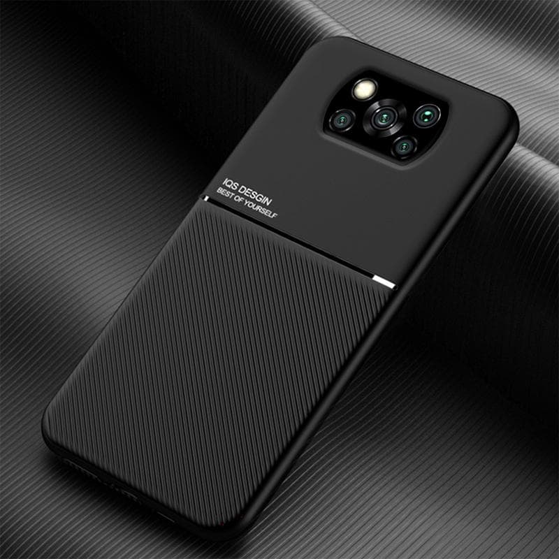Luxury Magnetic Leather Case For POCO X3 Pro NFC X3Pro X3NFC POCOX3 X 3 Phone Built in Metal Plate Full Cover Support Car Holder For POCO X3 black