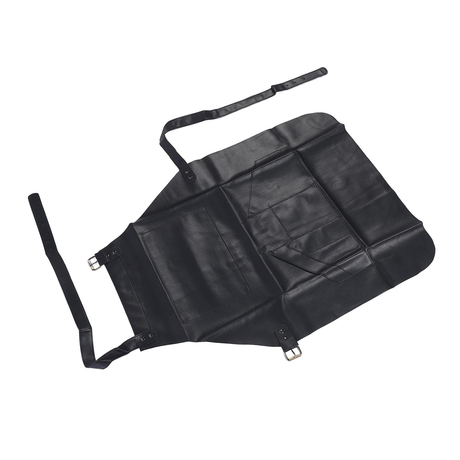 Barber Apron with 7 Tool Pockets Water Proof PU Hairdresser Apron for Salon Hair Stylist
