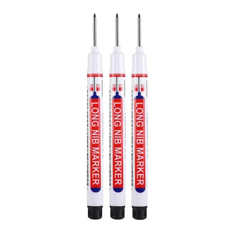 3Pcs/Set Long Head Markers Bathroom Woodworking Decoration Multi-purpose Deep Hole Marker Pens  Red/Black/Blue/Green/White Ink