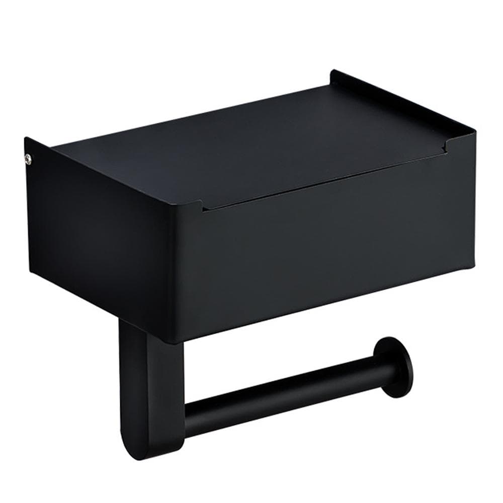 Black Stainless Steel Toilet Paper Holder with Wipes Dispenser ,Mobile phone rack for Bathroom with black