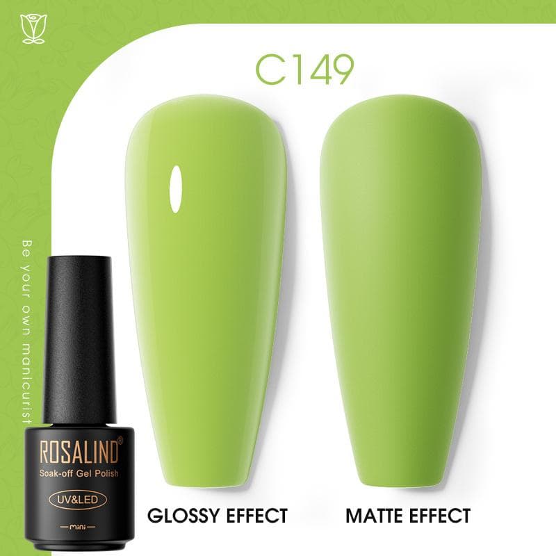 ROSALIND Nail Gel Polish Semi Permanent Varnish Hybrid UV Gel Polish Soak Off Nail Art Gel Top Base Coat Matt Top For Manicure Nail Art RA-C149