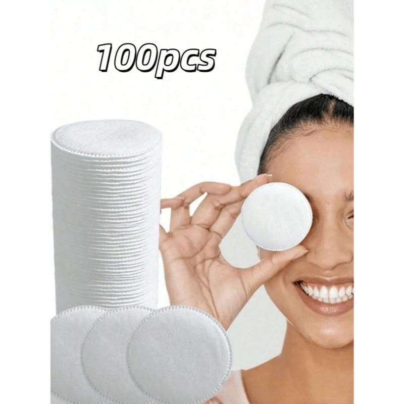 100pcs Reusable Round Makeup Remover Pads, Soft, Low-Irritation, Suitable For Face, Eyes, Skin Care And Makeup Removal 100pcs
