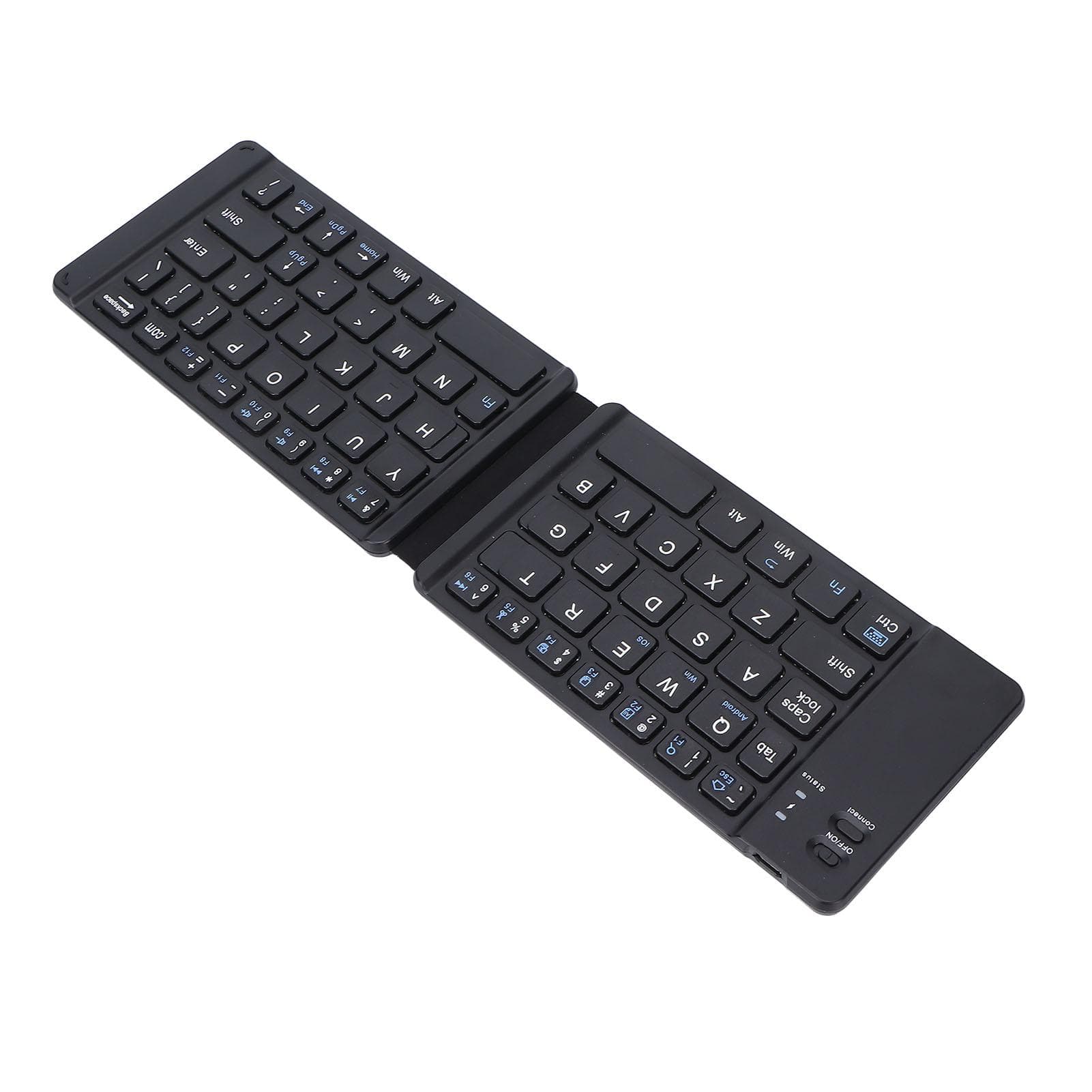 Foldable Keyboard BT3.0 Fast Typing Silent 120mAh Battery Compact Size Wide Compatibility Mini black