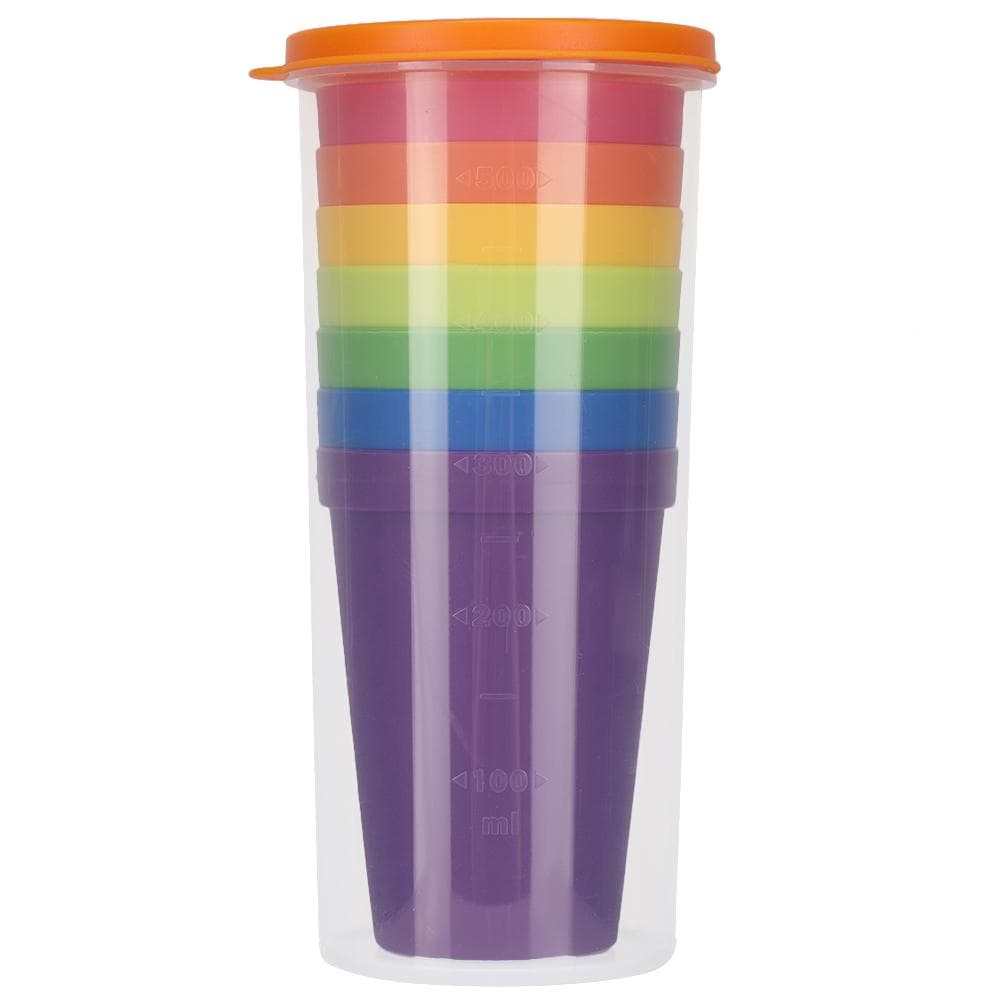 7PCS Break-Resistant Reusable PP Cups Rainbow Dishwasher Safe Plastic Tumblers