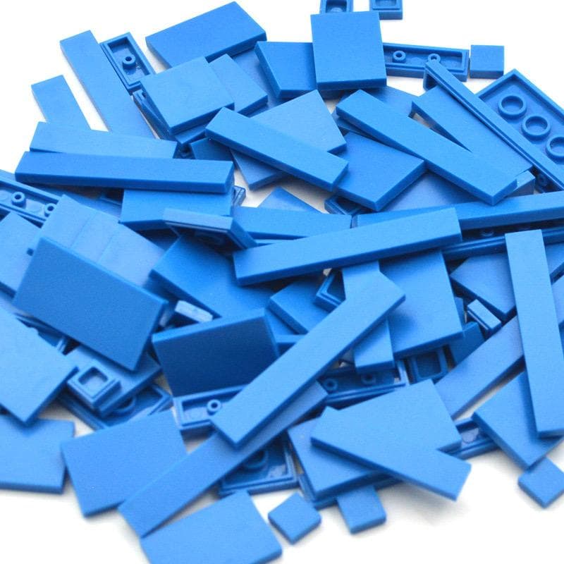 150PCS  DIY Model Smooth Thin Building Blocks Multicolour Toy Parts Bulk Figures Flat Tile Bricks Educational Children Toys blue