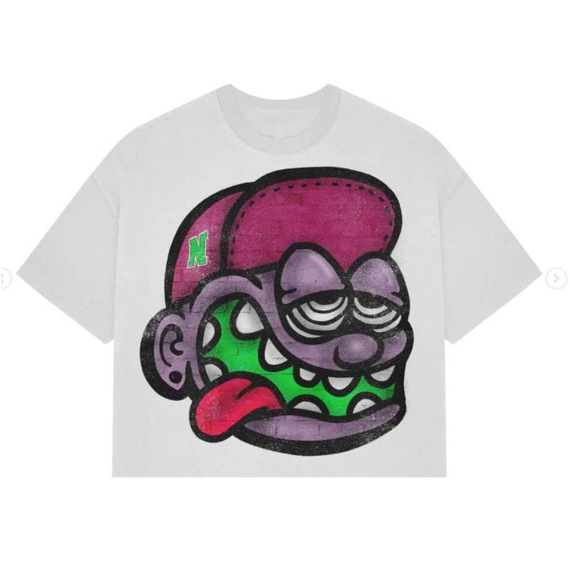 Casual Crew Neck Summer Long Sleeve Cartoon Graphic Print T-Shirt Short Sleeve 5XL