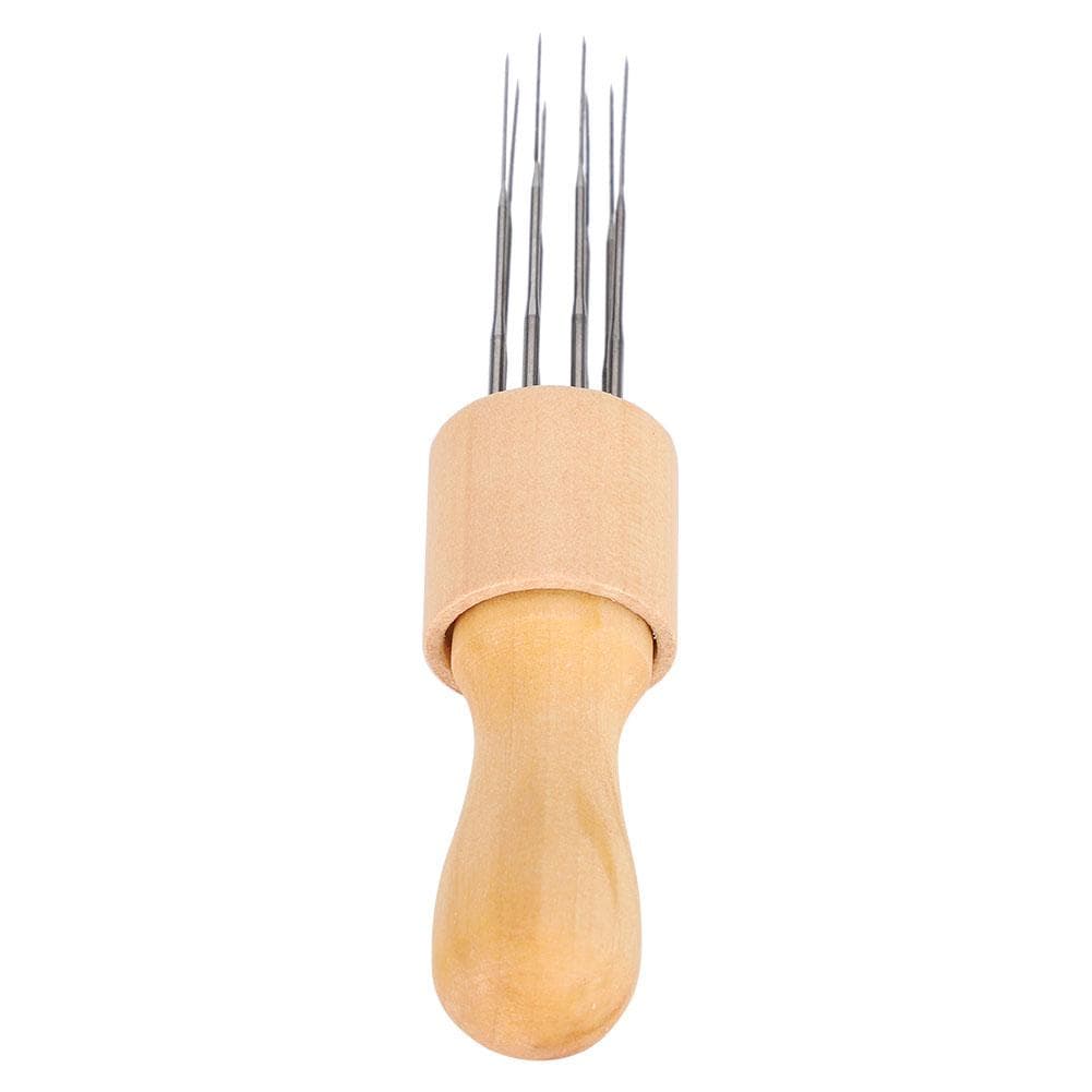Professional 8 Needles Wool Felting Tool Portable Wooden Handle DIY Felting Needle
