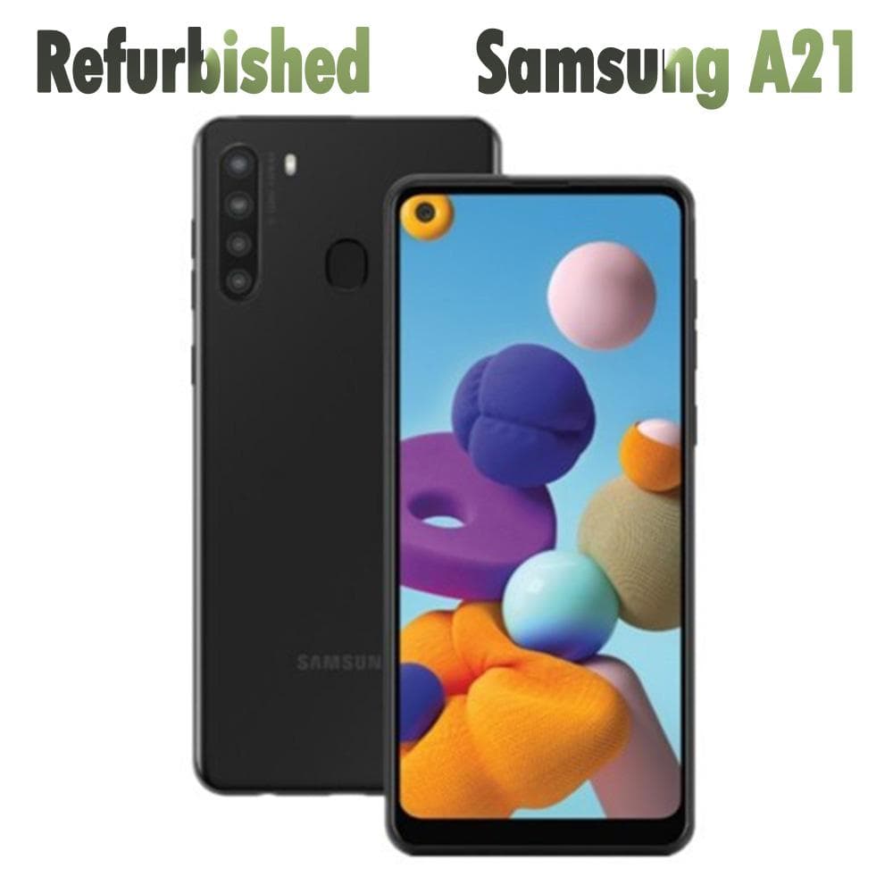Refurbished Samsung Galaxy A21 A215U 32GB 3GB RAM Mobile Phone With Single SIM/Dual SIM Simple Set black