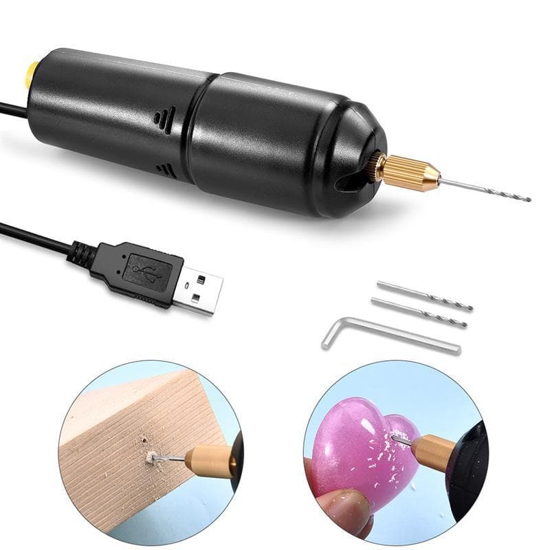 0.7-1.2mmPortable Handheld Mini Electric Drill for Pearl Epoxy Resin Jewelry Making DIY Wood Crafts Tools with 5V USB Data Cable 1set