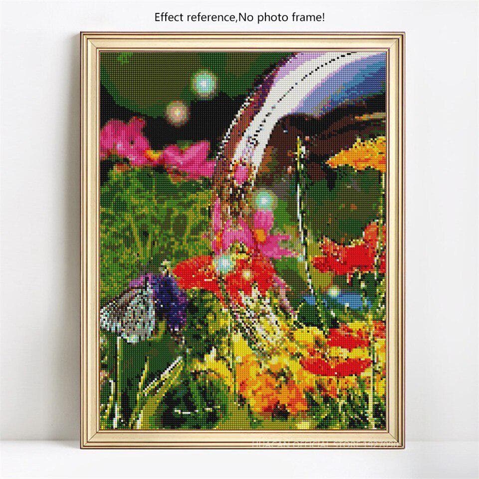 5D Diamond Painting Full Display Flower Scenic Full Round Cross Stitch Mosaic Diamond Embroidery 20X30CM