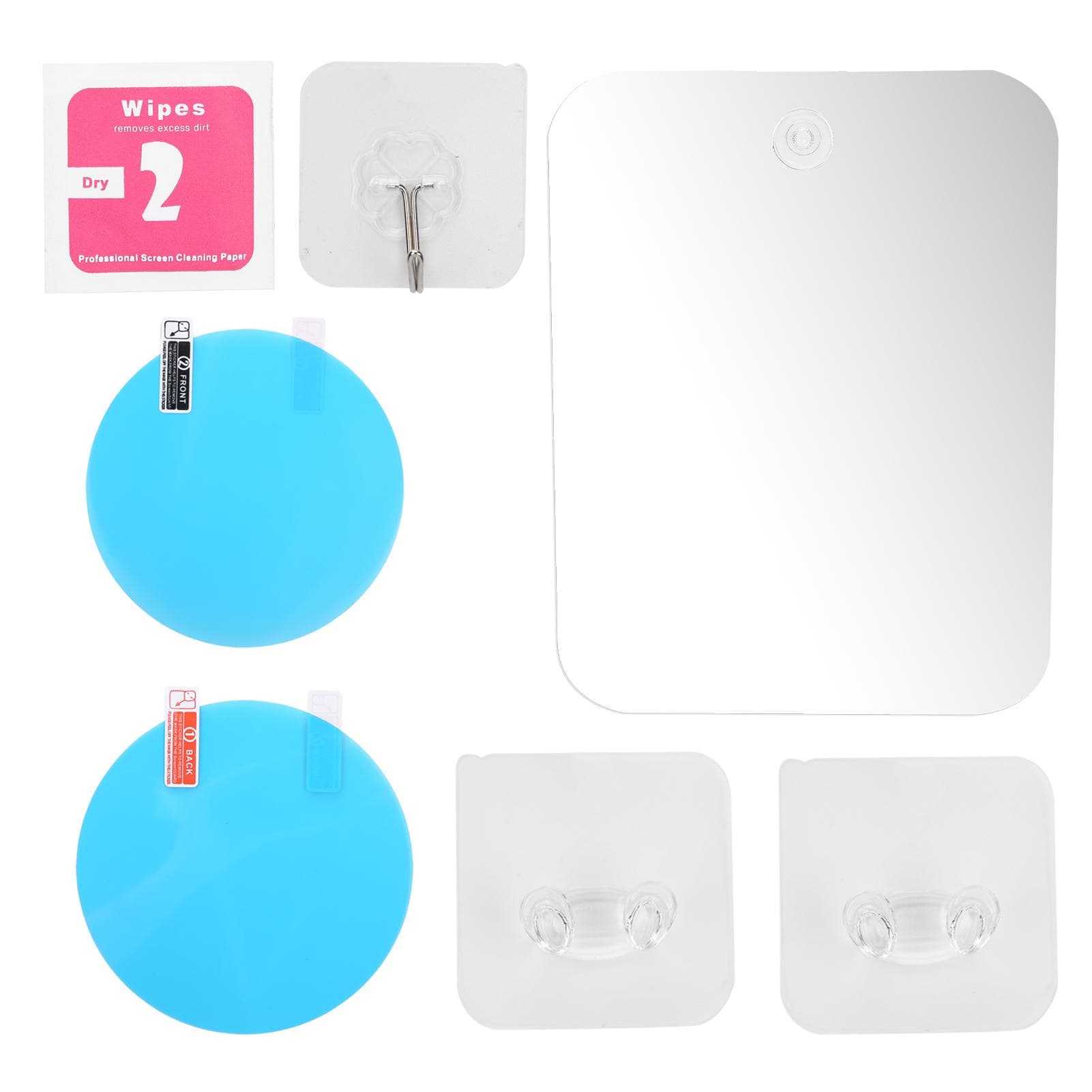 AntiFog Shower Mirror Bathroom Wall Hanging Shaving Mirror with Suction Cup Hook