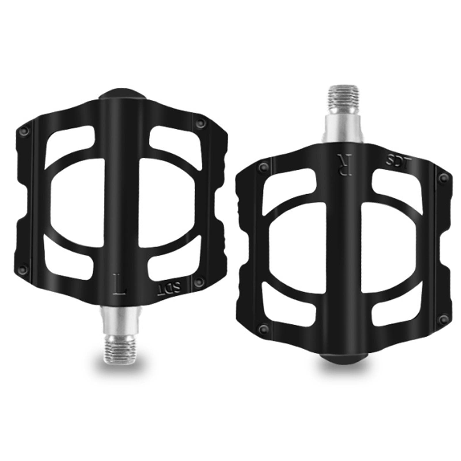 Mountain Bike Pedals 4 Bearings Aluminum Alloy Bicycle Pedals Road MTB Bike Pedals black