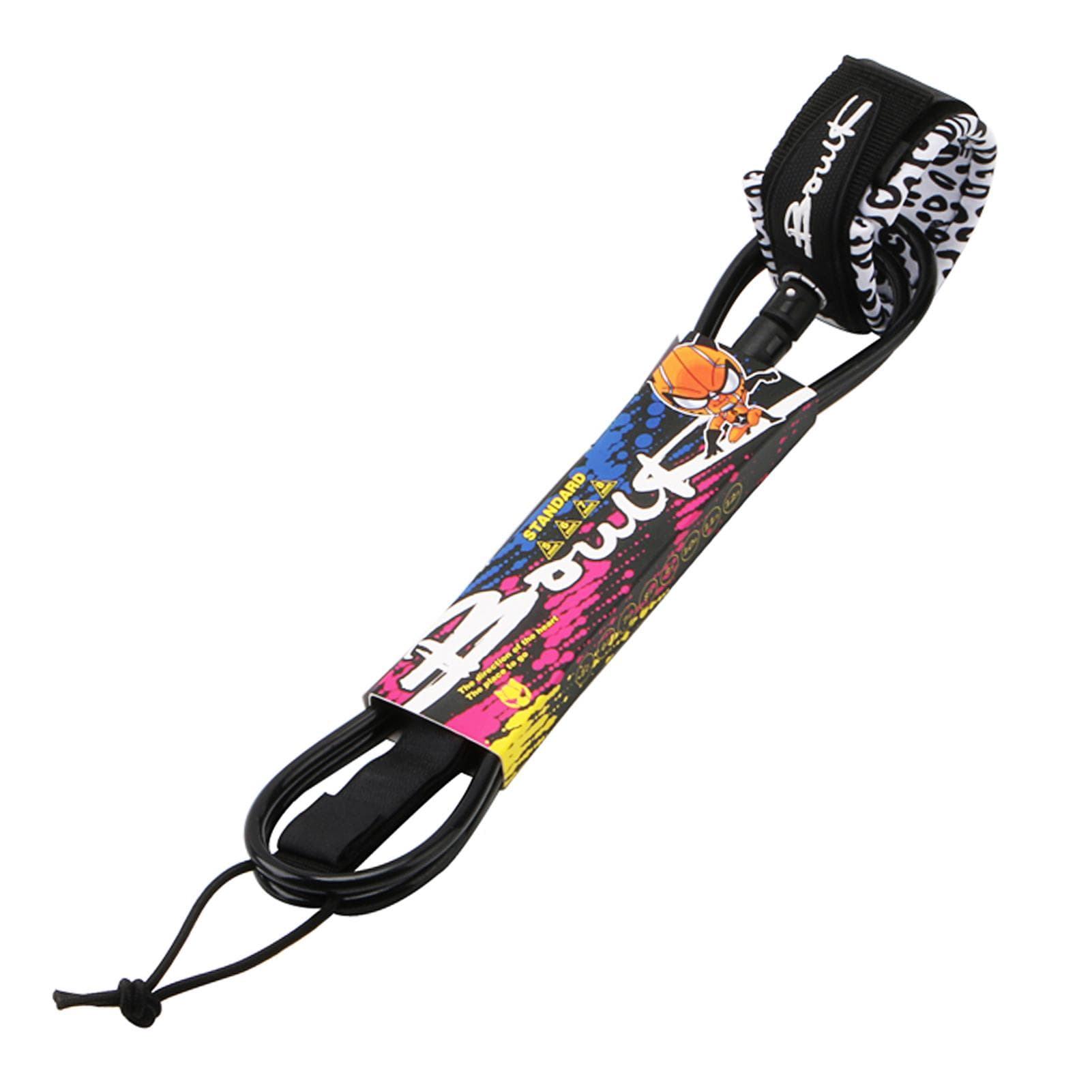 Surf Leash 7mm Thick 6ft/8ft Straight Surfboard Leash SUP Leg Rope 8ft black
