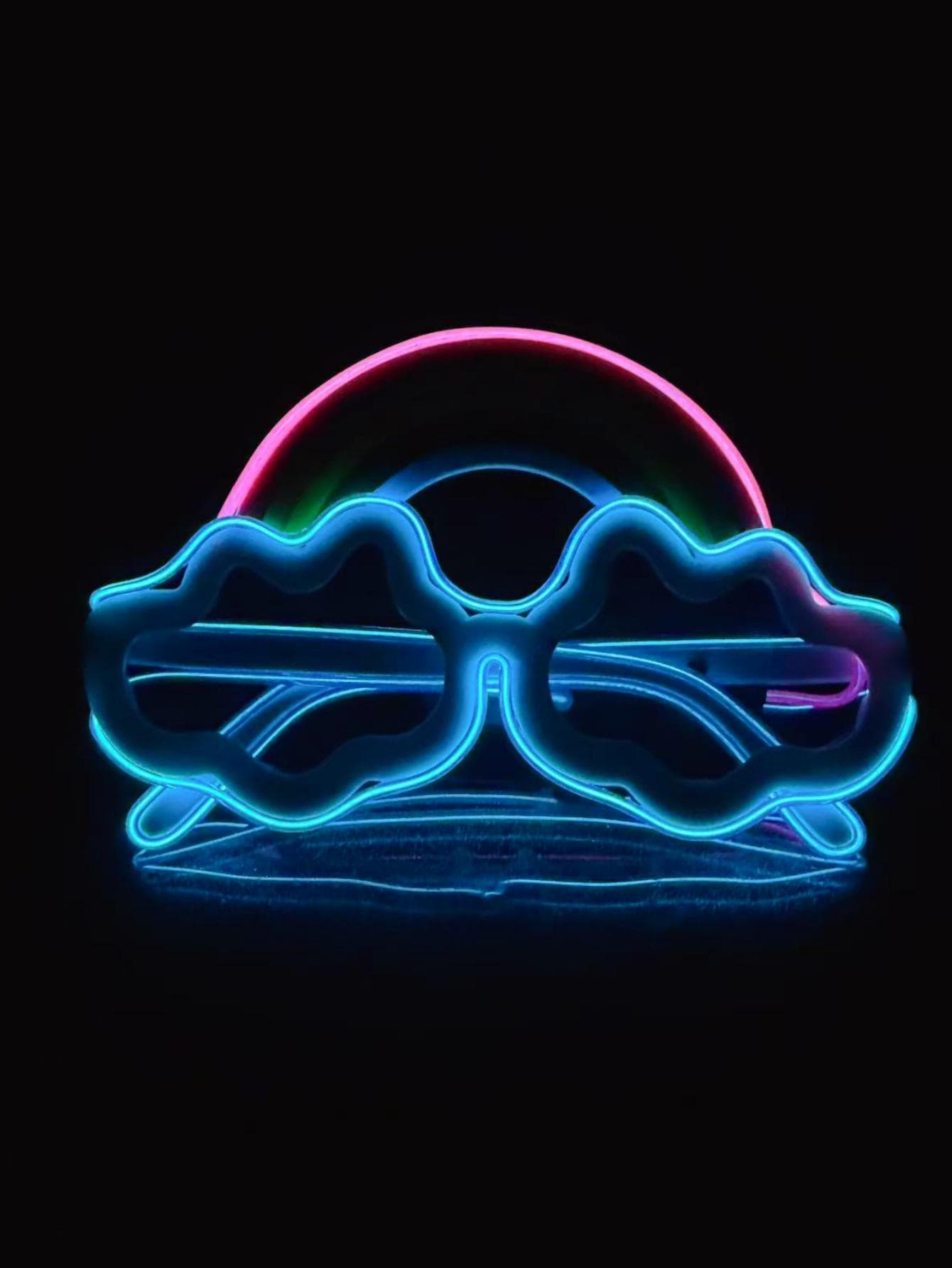 Wireless EL luminous glasses LED disco pixel sunglasses KTV bar concert flash atmosphere online celebrity party Pink