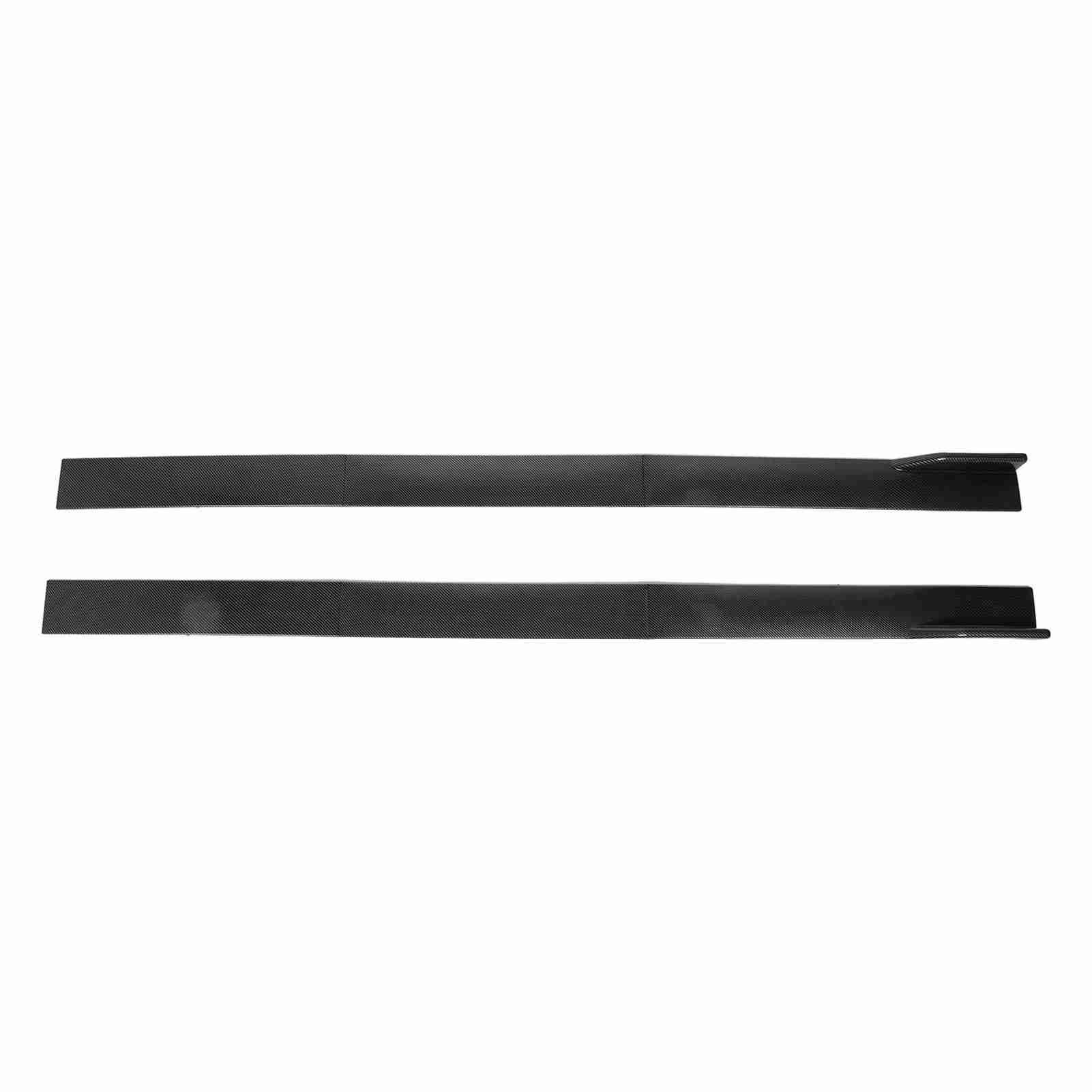 6PCS Car Side Skirt Carbon Fiber Pattern 3 Section Type Side Skirts Winglets Diffusers Universal 2 M/6.56 FT