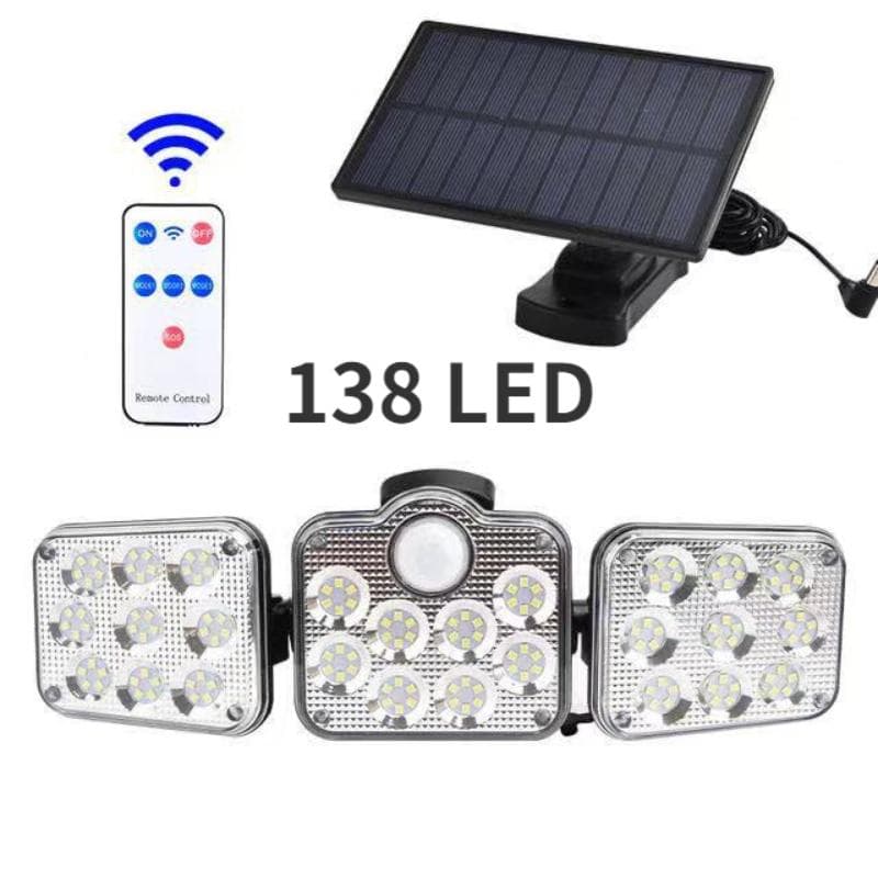 333 LEDS Outdoor Solar Lights Motion Sensor Powerful Led Lamp Spotlight Sunlight Energy Waterproof For Exterior Garden Wall Decor 138led separate