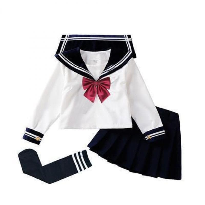 Charming Cotton Blend Sailor Outfit For Kids With Bow Detail And Classy Design StyleB,130cm